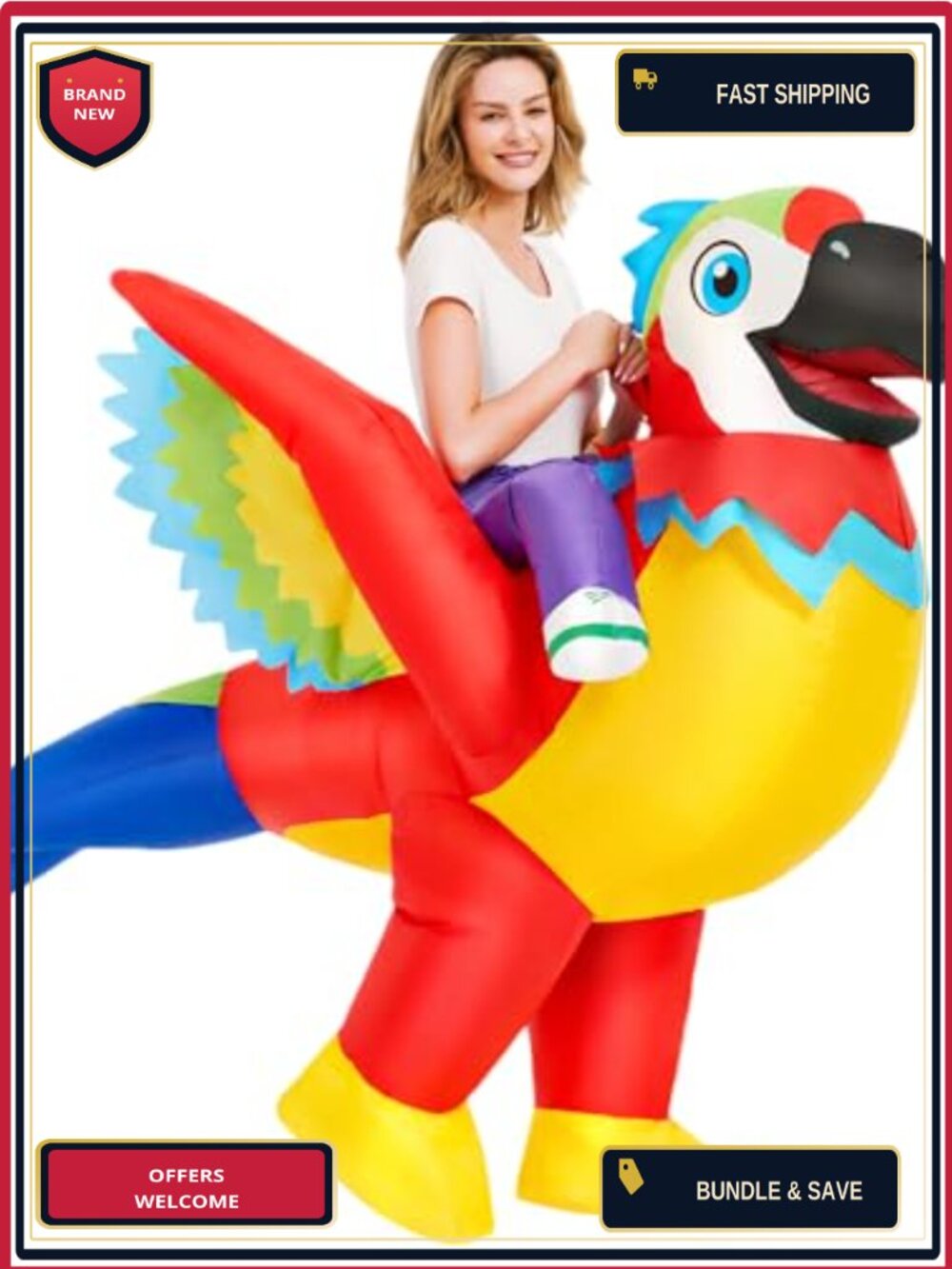 Inflatable Parrot Costume Adult Blow Up Halloween Cosplay Suit